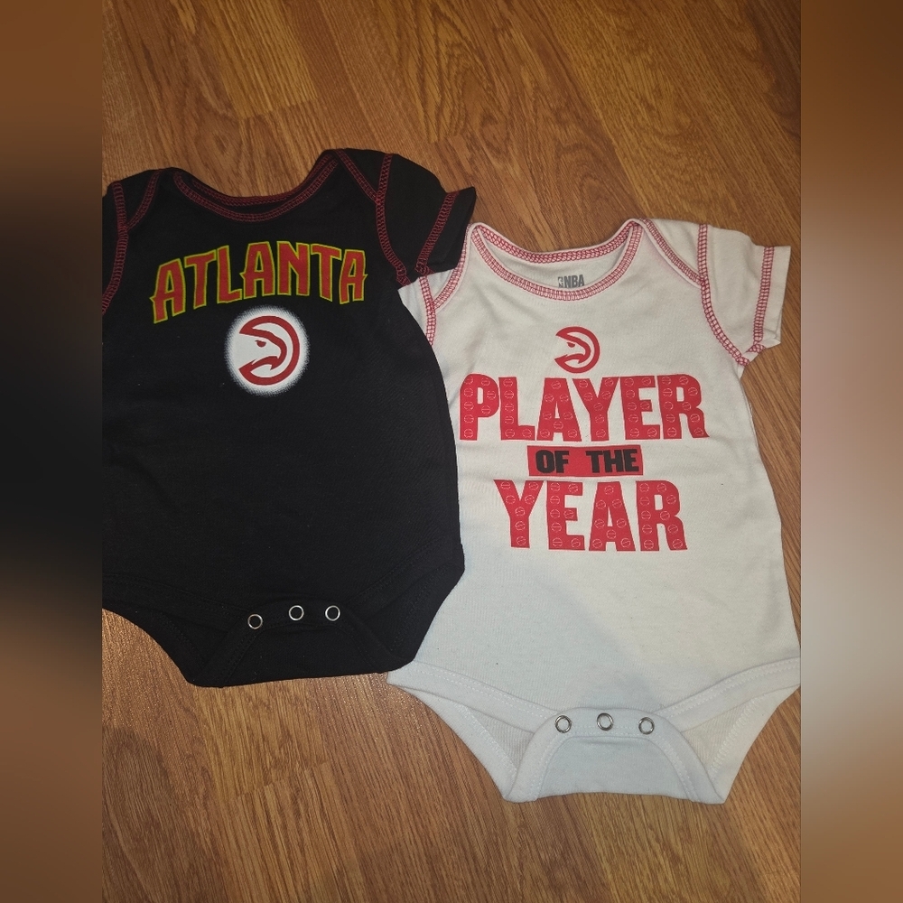 NBA Atlanta Hawks Baby Fan 0-3 months New 100% Cotton 2Pc